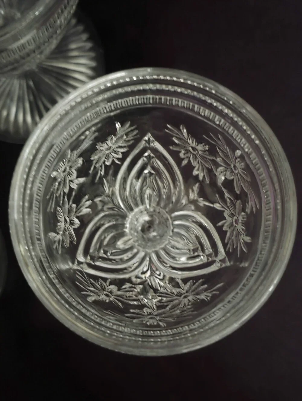 Lot of 6 Vintage Fenton Flower Windows Clear 4” Cordials